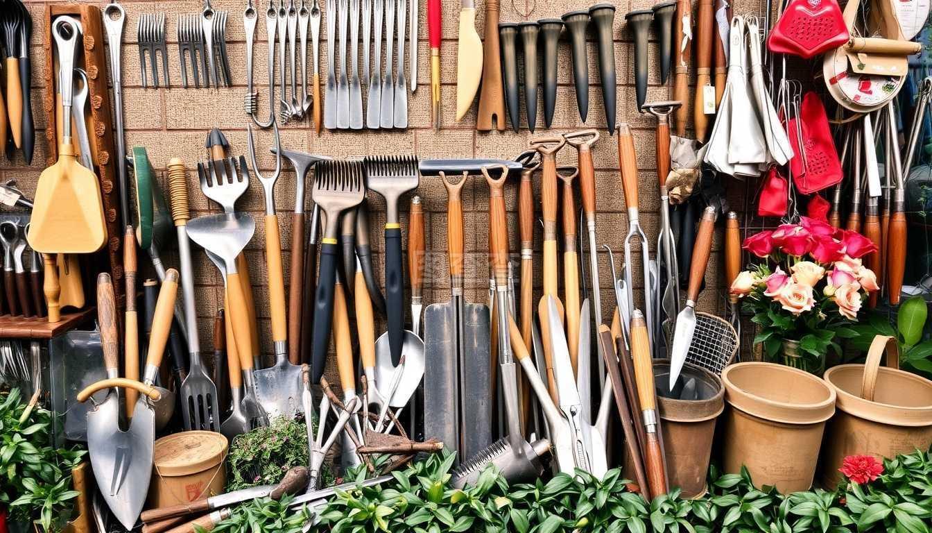 橱窗里的园艺工具,花艺商店